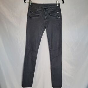 DL1961 Women's Black/Dark Gray Grunge Moto Emo Florence Skinny Jeans Size 25